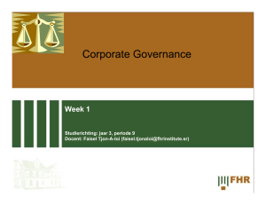 Corporate Governance, week1