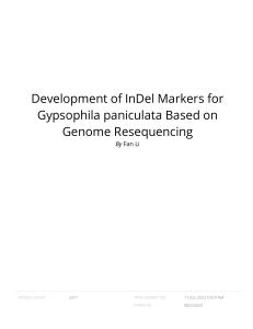 Development of InDel Markers for Gypsophila panicu