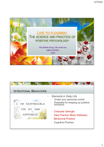 Positive Psychology Cognitive Practice notes