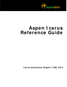 Aspen Icarus Reference Guide Icarus Eval