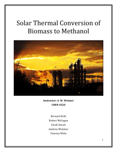 Solar Thermal Conversion of Biomass to M