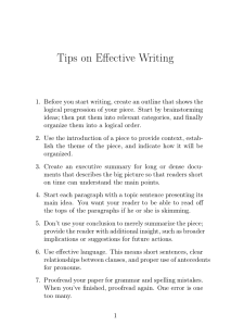 Tips on Effective Writing