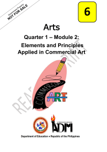 Arts6 q1 mod2 ElementsandPrinciplesAppliedinCommercialArt v5