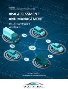 (Best Practice Guide) (Automotive Cybersecurity Best Practices) Auto-ISAC - Risk assessment and management. 4-Auto-ISAC (2019)