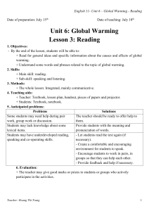 ENGLISH11 UNIT6 LESSON 3 READING