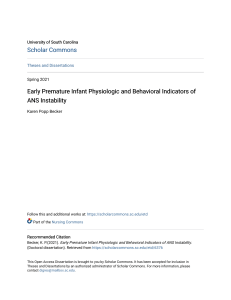 Early Premature Infant Physiologic and Behavioral Indicators of A