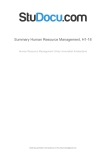 Summary Human Resource Management H1 18