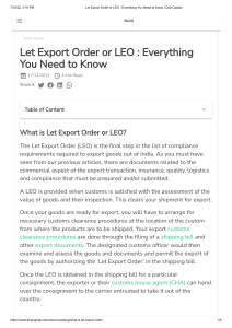 Let Export Order or LEO   Everything You Need to Know   Drip Capital