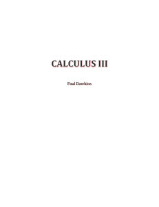 Calculus III Textbook: Multivariable Calculus