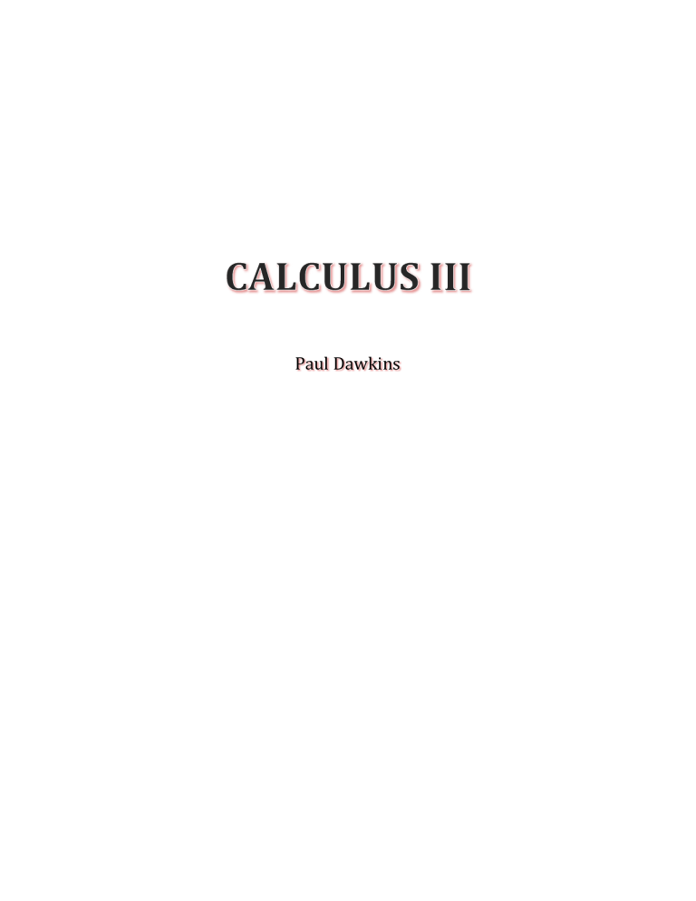 Calculus III Complete