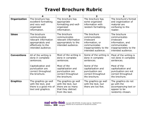 Travel Borchure Rubric