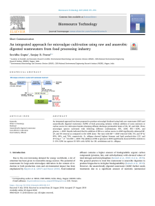 An integrated approach for microalgae cultivation using raw and anaerobicdigested wastewaters from food processing industry