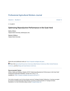 Optimizing Reproductive Performance in the Goat Herd