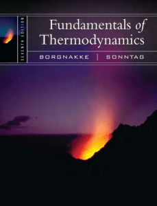 Fundamentals of Thermodynamics by Borgnakke and Sonntag