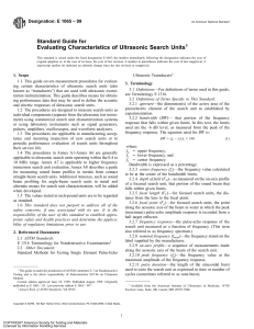 E1065-99 UT Search Units Characteristics