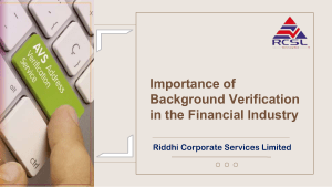 Importance of Background Verification in the Financial Industry