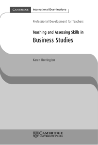 teaching  and assessing business studies