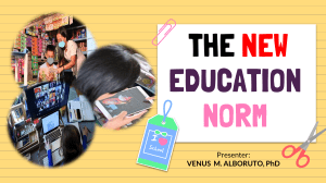 NEW EDUCATION NORM