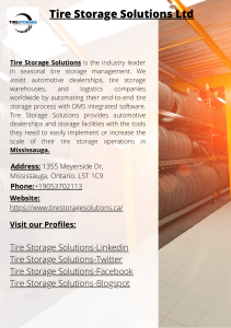Tire Storage Solutions Ltd PDF