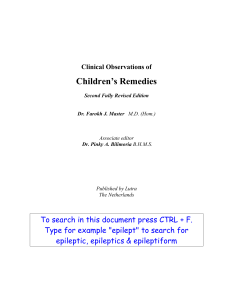 Clinical Observations of Childrens Remedies