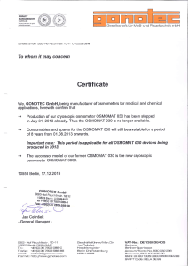 131217  Certificate OSMOMAT 030 - Production stop 31 July 2013