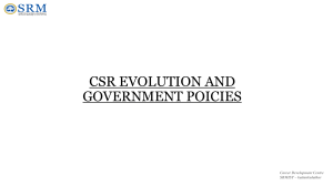 CSR EVOLUTION AND GOVERNMENT POICIES (1)