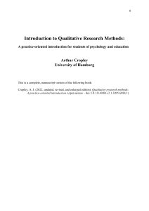 Qualitative Research Methods 2022 Textbook by Cropley AJ Updated, revised, and enlarged edition