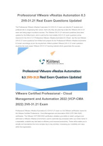 Professional VMware vRealize Automation 8.3 2V0-31.21 Real Exam Questions Updated