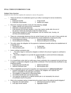 Employee Benefits Multiple Choice Activity