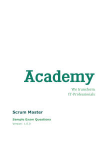 Scrum Master Sample Exam Questions