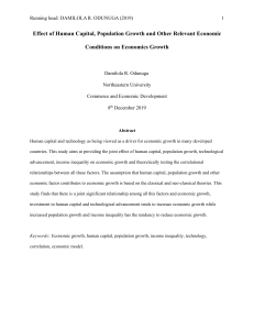 Economic Growth Factors: Human Capital, Population, Technology