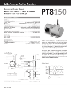 PT8150 Cable-Extension Position Transducer Datasheet