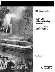 SLC 500 Analog I/O Modules User Manual