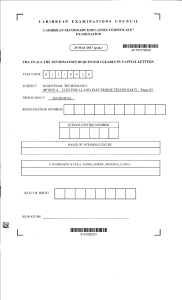 Industrial Technology Exam Paper - Electrical Circuits