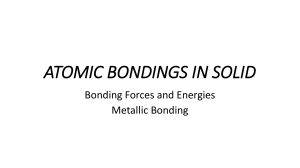 Atomic Bonding in Solids: Metallic Bonds & Properties