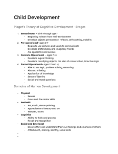 Child Development Stages & Theories Study Guide