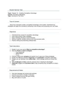 Competitive Advantage: Marketing Seminar Task