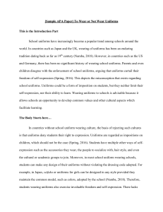 School Uniforms: Pros & Cons - An APA Paper Example