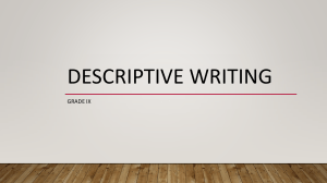 Descriptive Writing: Grade IX Presentation