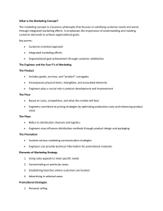 Marketing Concepts & Engineering: An Overview