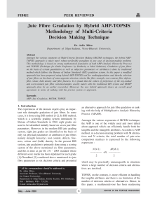 Jute Fiber Gradation: AHP-TOPSIS Multi-Criteria Decision Making
