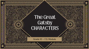 Great Gatsby Character Analysis: High School Module