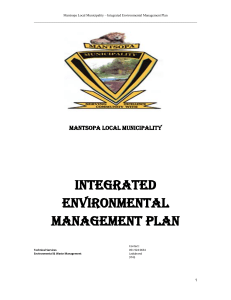 Mantsopa Municipality Environmental Management Plan