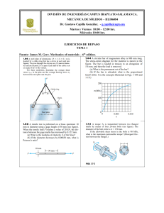 Ejercicios de Mec&aacute;nica de S&oacute;lidos: Esfuerzo, Deformaci&oacute;n