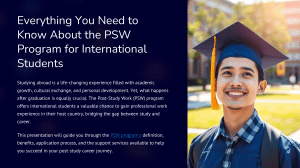 PSW Program Guide for International Students