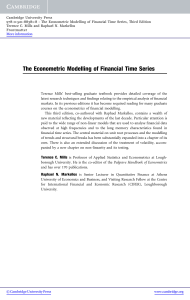 Econometric Modelling of Financial Time Series