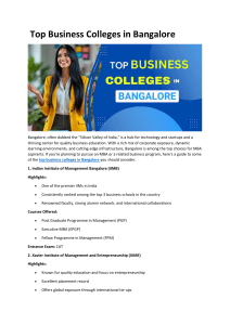 Top Business Colleges in Bangalore: MBA Guide