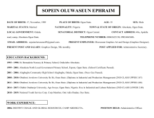 Sopein Oluwaseun Ephraim - Administrative Secretary Resume
