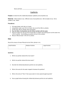 Capillarity Lab: Soil Particle Size & Water Retention