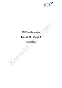 CSEC Math June 2021 Paper 2 Solutions